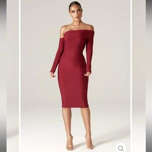 Alieva shiva bandage dress in Maroon